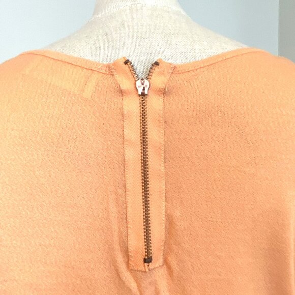 Zara Basics Collection Orange Flowy Short-Sleeve Tunic - Picture 10 of 10